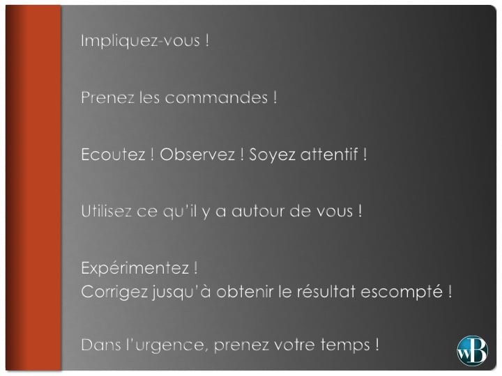 Projection du guide de survie BW